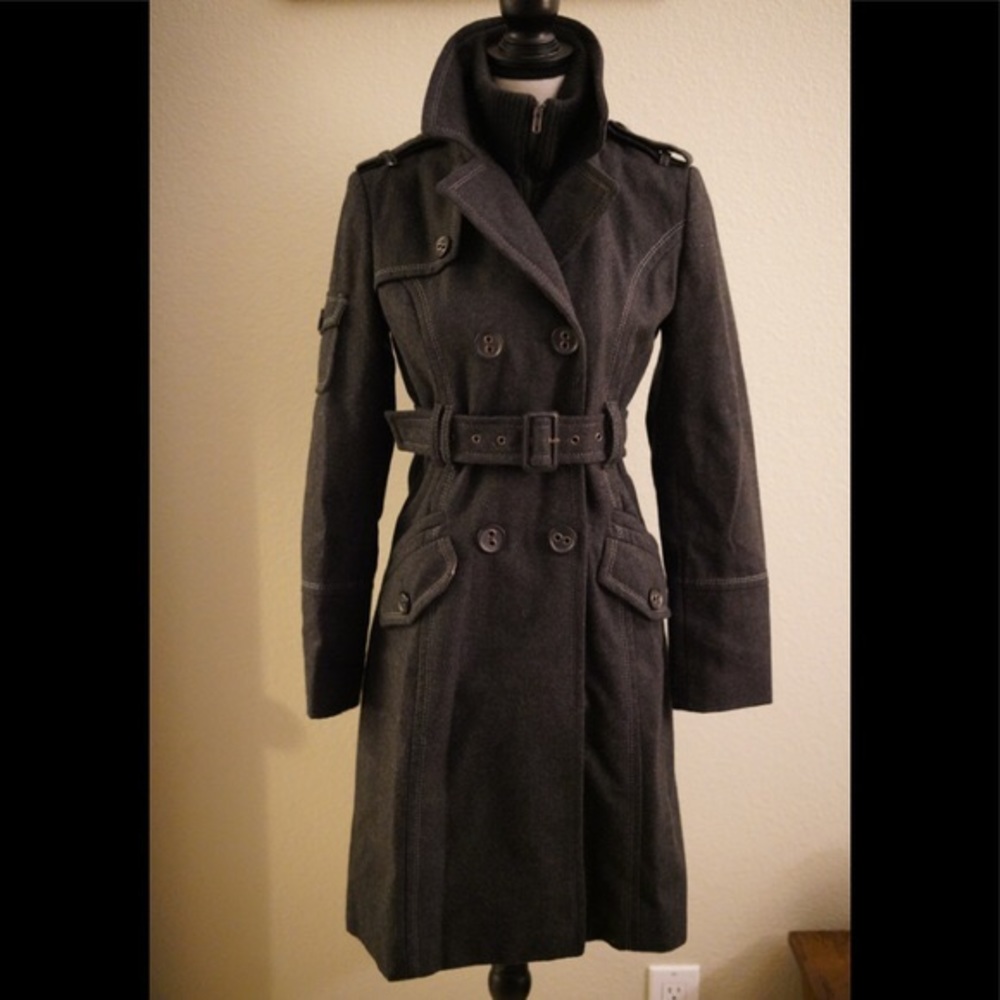 EUC Miss Sixty Military Style Gray Wool Coat
